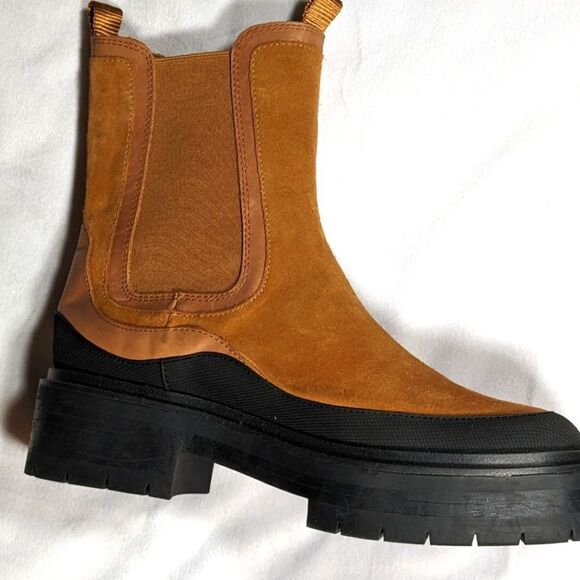 New Sam Edelman Luila Chelsea Suede Leather Boots Water Repellent Size 10 - Picture 5 of 11